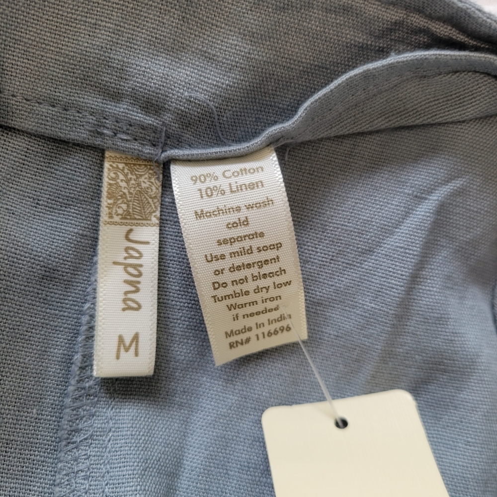 Japna Jumpsuit Cotton Linen Blend M Aloe NWT - Picture 12 of 12